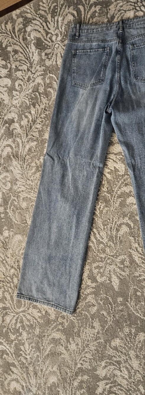 Womens Light Blue Denim Jeans - Classic Straight Fit Distressed Shein